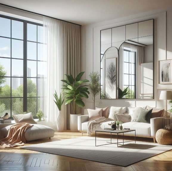 10 Modern Living Room Lighting Ideas for Every Style 8 Mirrored Natural Light