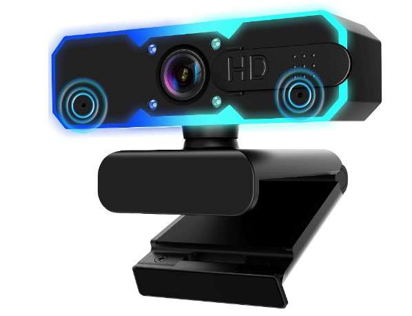 NBPOWER 1080P 60FPS Streaming Camera Webcam with Microphone and Fill RGB Light