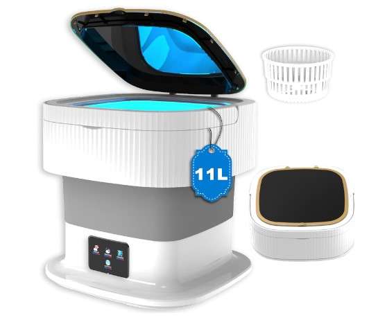 6 Small Portable Washers for Apartments and Dorms 7 Portable Washing Machine: 11L Mini Foldable Washing Machine with Spin Dryer