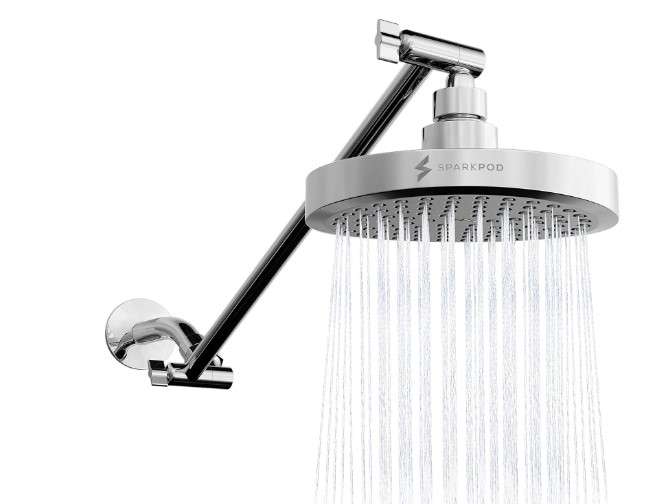 SparkPod Round Rain Shower Head with Extension Arm
