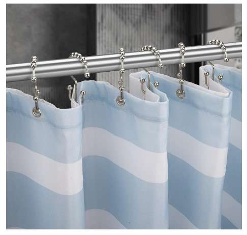 Best Shower Curtain Rings Ideas for Your Bathroom 1 Titanker Shower Curtain Hooks, Shower Curtain Rings Rust Proof Metal