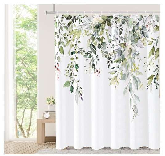 Tititex Sage Green Eucalyptus Shower Curtain