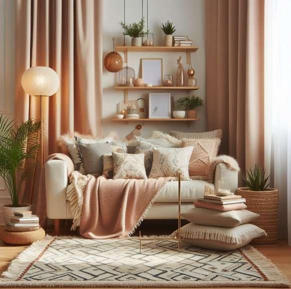 5 Boho Living Room Décor Ideas for Small Spaces 2 Use layering