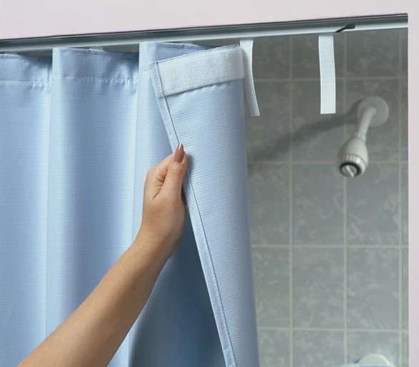 10 Creative Ways to Hang a Shower Curtain 10 Velcro Tabs