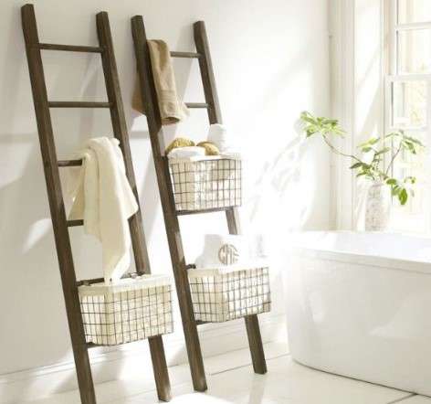 10 Creative Ways to Hang a Shower Curtain 7 Vintage Ladder