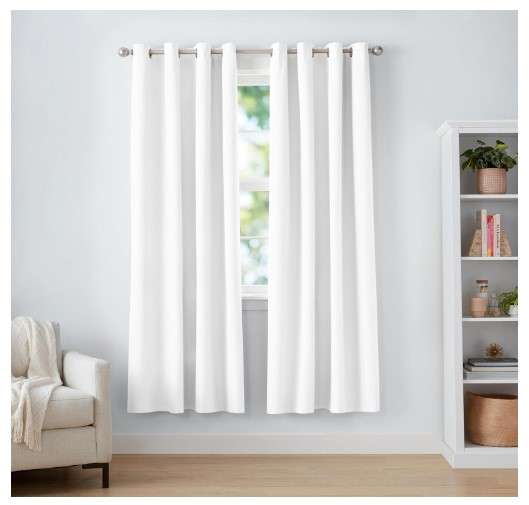 White Blackout Curtains for Living Room: The Ultimate Guide 5 Amazon Basics Room Darkening Blackout Window Curtain with Grommets
