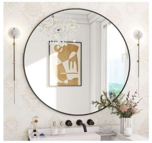 Round Bathroom Mirrors: A Stylish and Functional Addition to Your Bathroom 3 BEAUTYPEAK 30 Inch Round Mirror