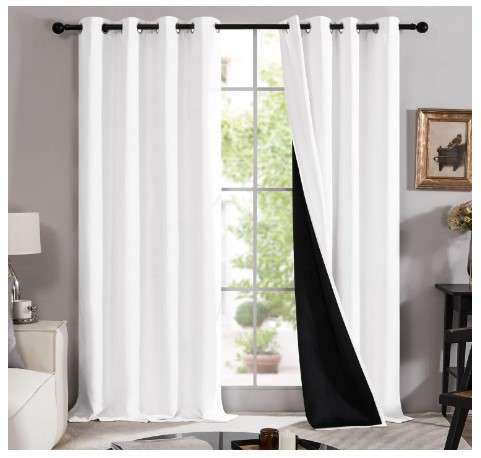 Deconovo White Blackout Curtains for Bedroom and Living Room 1