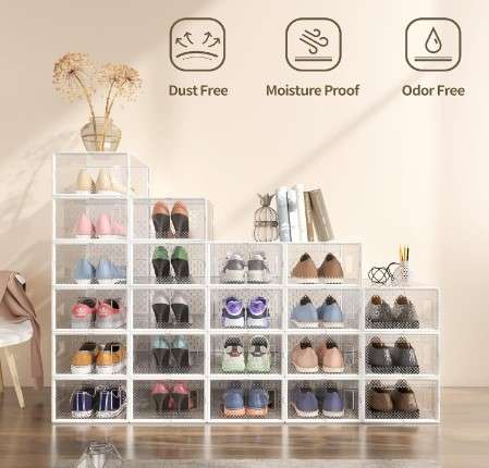 Closet Organizers for Shoes: Which One is Right for You? 5 Large Shoe Storage Boxes, 12 Pack Shoe Boxes Clear Plastic Stackable