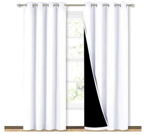 White Blackout Curtains for Living Room: The Ultimate Guide 1 NICETOWN 100% Blackout Window Curtain Panels