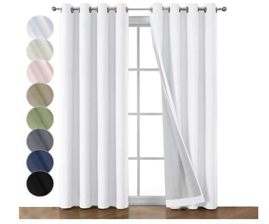 OWENIE Maya 100 Blackout Curtains 84 Inch Length 2 Panels Set