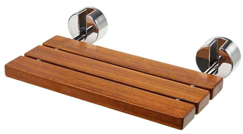 OasisCraft Teak Folding Shower Seat Wall Mounted