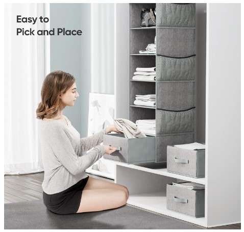 7 Hanging Closet Organizer Ideas: Say Goodbye to Clutter 1 Pipishell Hanging Closet Organizer 6-Shelf