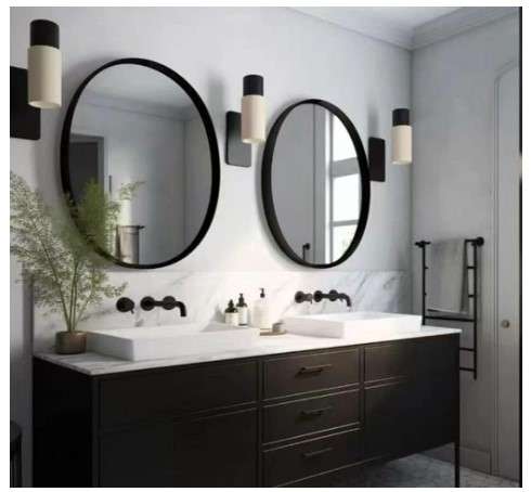 Round Bathroom Mirrors: A Stylish and Functional Addition to Your Bathroom 7 USHOWER 2-Pack Black Round Circle Bathroom Mirrors