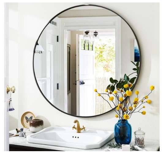 VooBang Black Round Bathroom Mirror