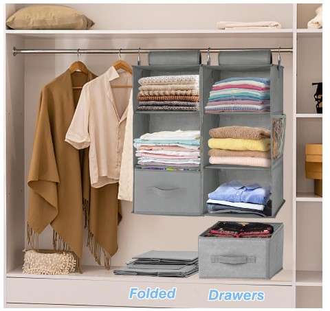 7 Hanging Closet Organizer Ideas: Say Goodbye to Clutter 11 punemi 3-Shelf Hanging Closet Organizer