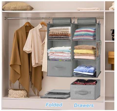 punemi 3 Shelf Hanging Closet Organizer