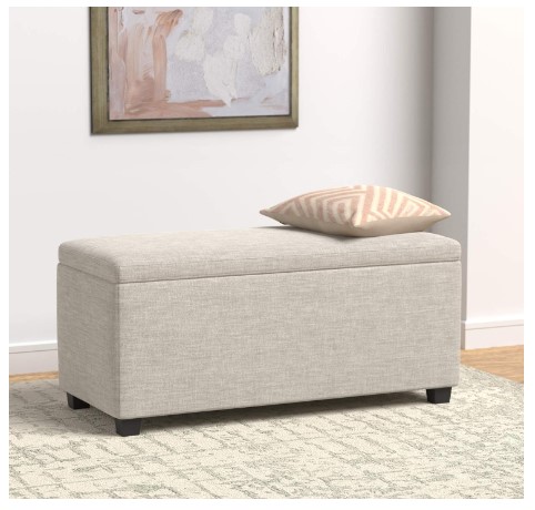 Brilliant Bedroom Storage Bench Ideas You Wish You Knew Sooner 7 Amazon Basics Upholstered Storage Rectangular Ottoman and Entryway Bench, Polyester, Beige, 35.5"W x 16.5"D x 17"H