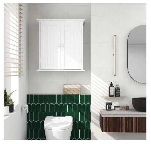 Wall Mounted Bathroom Cabinets: The Ultimate Guide 1 ChooChoo Bathroom Wall Cabinet, Over The Toilet Space Saver Storage Cabinet, Medicine Cabinet with 2 Door and Adjustable Shelves