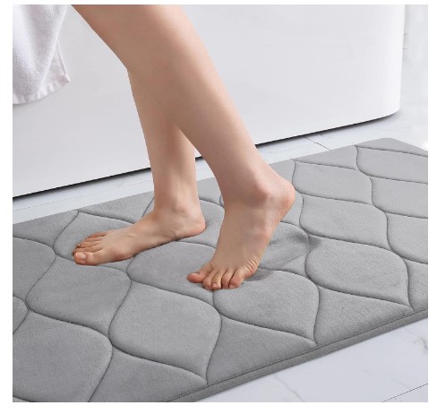 Transform Your Bathroom: 7 Memory Foam Rugs That Add Luxury and Style 9 Colorxy Memory Foam Bathroom Rugs, Ultra Soft & Non-Slip Bath Mat, Water Absorbent and Machine Washable Bath Carpet Rug for Shower Bathroom Floor Rugs, 24''x16'', Grey
