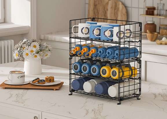 5 Water Bottle Storage Ideas for Your Home 4 Countertop Water Bottle Rack