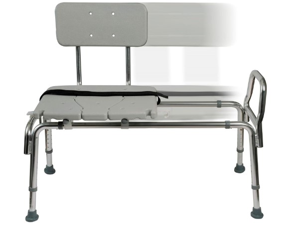 The Best Sliding Bathtub Chairs for Elderly 11 DMI Tub Transfer Bench and Shower Chair with Non Slip Aluminum Body, FSA Eligible, Adjustable Seat Height and Cut Out Access, Holds Weight up to 400 Lbs, Bath and Shower Safety, Transfer Bench