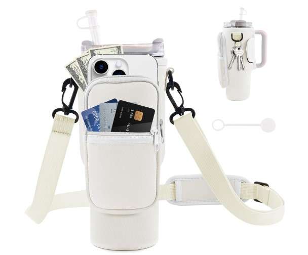 Water Bottle Bag Holders: Upgrade Your Hydration Game 5 JEBEALUO Water Bottle Carrier Bag with Phone Pocket for Stanley Cup