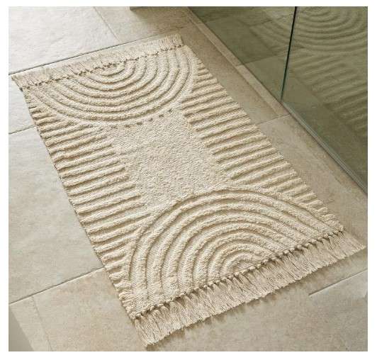 5 Modern Boho Bathroom Rugs: The Ultimate Guide 5 KIBAGA Beautiful Boho Rug with Tassels for Your Bathroom - Soft 2 x 3 ft.