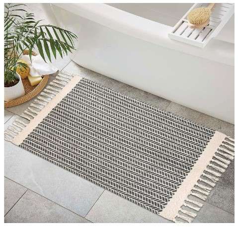 5 Modern Boho Bathroom Rugs: The Ultimate Guide 9 Lahome Boho Bathroom Rugs, Small 2x3 Entry Rug Washable Front Door Bath