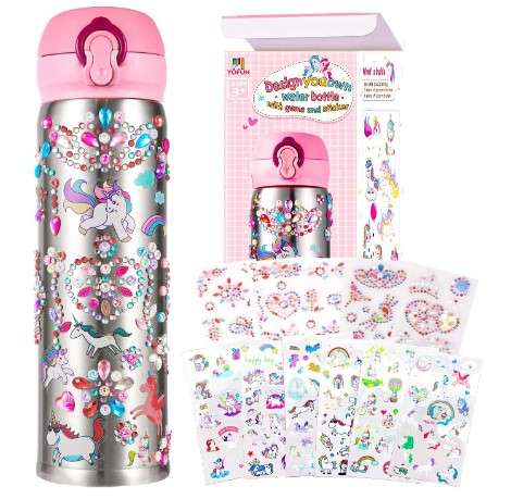 The Best Water Bottle Decorations Ideas for 2024 1 YOFUN Decorate Your Own Water Bottle with 11 Sheets of Unicorn Stickers & Glitter Gems