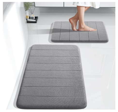 Transform Your Bathroom: 7 Memory Foam Rugs That Add Luxury and Style 11 Yimobra Bathroom Rugs Sets 2 Piece, Soft Absorbent Memory Foam Bath Mats Set, Dry Fast Bath Mat, Machine Washable Bath Rug Set for Bathroom, 17x24+31.5x19.8 Inches, Gray