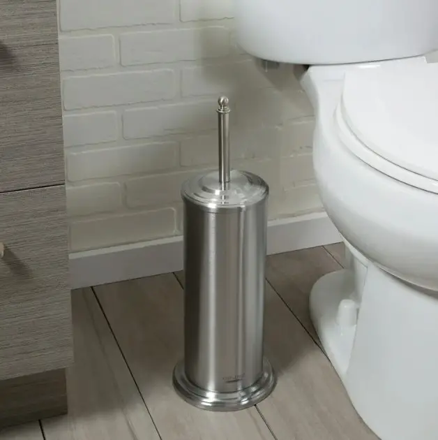 Unique Decorative Toilet Brush Holders for Every Style 5 Bath Bliss Stainless Steel Toilet Brush and Holder | Bathroom | Discrete Storage | Rust Resistant | Freestanding | 360 Degree Bristle Brush | Long Lasting
