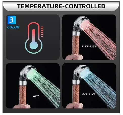 Top 7 Shower Heads with Lights for a Spa-like Experience 11 Cobbe Filtered LED Shower Head with Handheld, Color Changing, High Pressure Shower Head with Filter, Water Saving Spray Handheld Showerheads with Hose and Base for Dry Skin & Hair