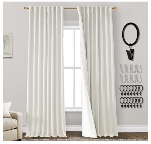 10 Cozy Bedroom Curtains That Will Transform Your Space 13 Cream Linen Blackout Curtains for Bedroom 84 Inch Length 2 Panels Set,Black Out Pleated Back Tab Room Darkening Insulated Thermal Curtains for Winter Living Room 84 Inches Long,Ivory Colored