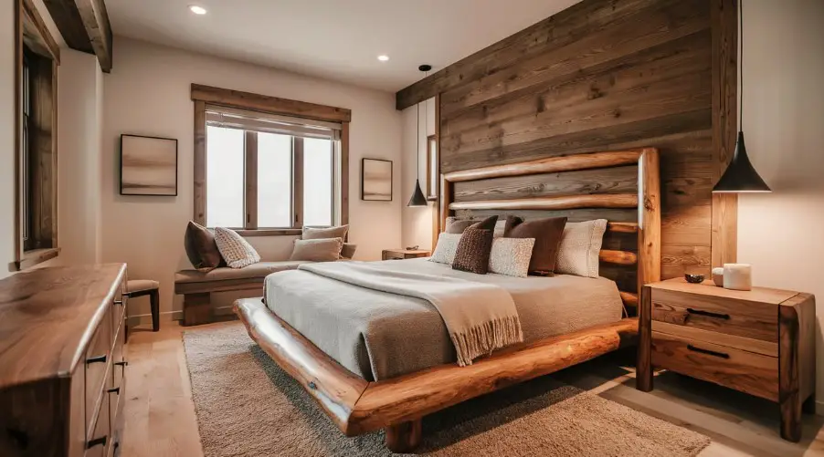 10 Modern Rustic Bedroom Décor Ideas You'll Love 1 Embrace Natural Wood