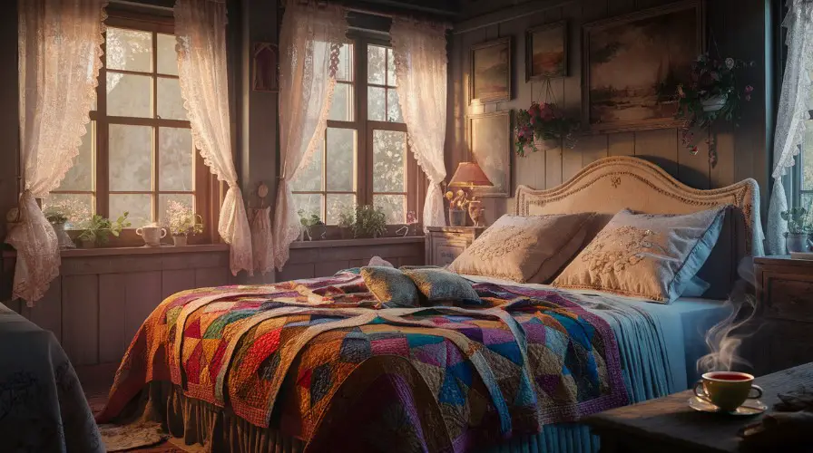 10 Vintage Bedroom Decor Ideas That Will Transport You Back in Time 4 Embrace Vintage Textiles