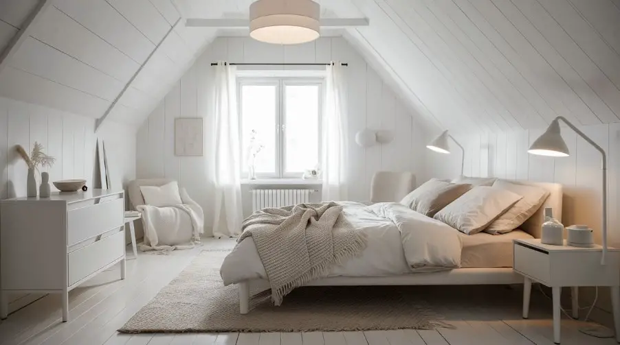 10 Scandinavian Bedroom Décor Ideas for a Serene and Inviting Retreat 5 Embrace the "All-White" Look