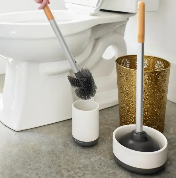 6 Stylish Ceramic Toilet Brush Holders to Upgrade your Bathroom Decor 3 Full Circle Scrub Queen, Bathroom Toilet Brush with Ceramic Holder and Dry Earth Disk for Mold & Mildew Prevention, More Hygenic Toilet Cleaning Scrubber, Replaceable Head, White