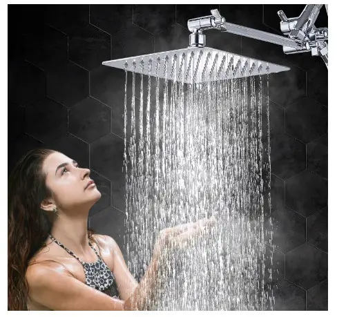 8 Modern Square Shower Heads That Will Transform Your Bathroom 17 G-Promise All Metal 8" Dual Square Shower Head Combo | Rain Shower Head | Handheld Shower Wand | Adjustable | Smooth 3-Way Diverter | 71" Extra Long Hose - A Bathroom Upgrade (Chrome)