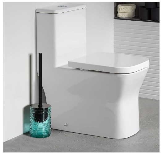 Unique Decorative Toilet Brush Holders for Every Style 9 Glass Decorative Toilet Bowl Cleaner Brushes & Holder Set for Bathroom Accessories Storage/Organization/Decoration- Teal Blue (Brush and Holder only)