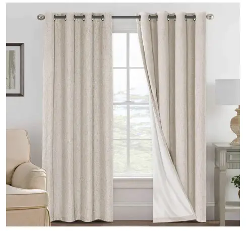 10 Cozy Bedroom Curtains That Will Transform Your Space 1 H.VERSAILTEX 100% Blackout Linen Curtains Full Light Blocking Curtains for Bedroom, Textured Window Curtains for Living Room 84 inch Grommet, Energy Efficient Curtains White Liner