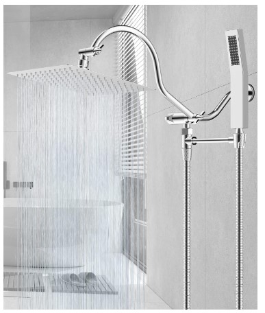 8 Modern Square Shower Heads That Will Transform Your Bathroom 13 Hibbent All Metal Shower Head, 10 High Pressure Rainfall Shower Head, Showerhead Combo Handheld Shower Wand, 12 Adjustable Curved Shower Extension Arm, 71 Hose