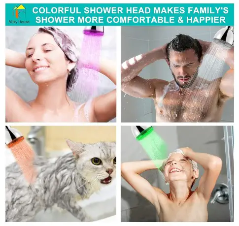 Top 7 Shower Heads with Lights for a Spa-like Experience 5 LED Shower Head Shower Head with Light 7 Color Flash Light Automatically Changing LED Fixed Showerhead for Bathroom Adjustable High Pressure Rain Shower Head Light up for Kid Adult