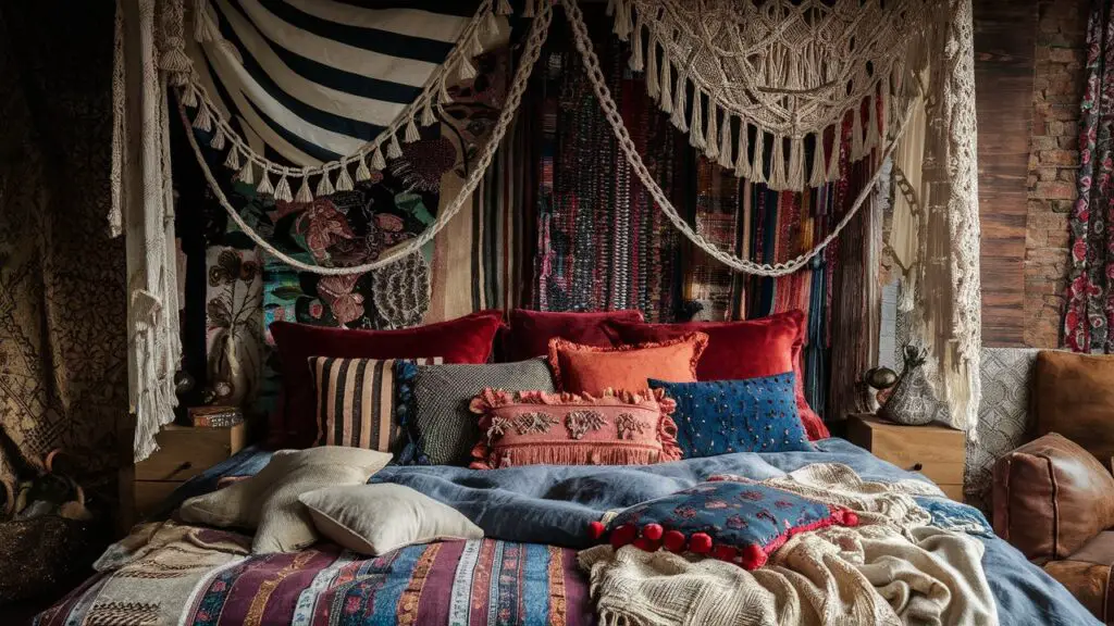 10 Modern Bohemian Bedroom Décor Ideas to Create a Cozy Oasis 9 Mixing Patterns and Textures Layering and Combining