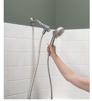 7 Stylish Brushed Nickel Shower Heads with Handheld You Need to See 5 Moen Engage Magnetix Spot Resist Brushed Nickel 3.5-Inch Six-Function Eco-Performance Removable Handheld Showerhead with Magnetic Docking System