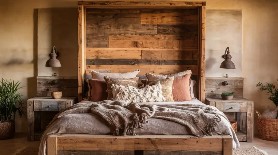 10 Rustic Bedroom Furniture Ideas for a Charming Home 2 Opt for a Rustic Bed Frame