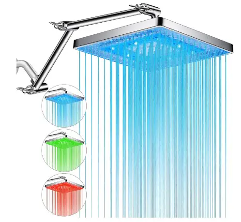 7 Modern Shower Head Types That Will Transform Your Bathroom 11 PinWin Shower Head, 8'' LED Rain Shower Head with 16'' Adjustable Extension Arm, Rainfall Style Water Spray, LED Shower Head Water Temperature Controlled Color Changing,Chrome