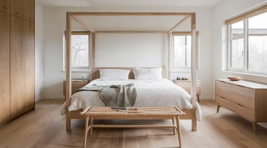 10 Scandinavian Bedroom Décor Ideas for a Serene and Inviting Retreat 1 Prioritize Light Wood Furnishings