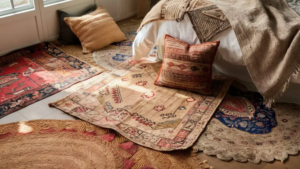 10 Modern Bohemian Bedroom Décor Ideas to Create a Cozy Oasis 7 Rugs and Flooring Layered Area Rugs and Natural Fiber Rugs