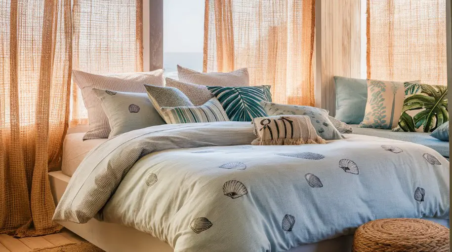 Top 10 Coastal Bedroom Decor Elements for a Beachy Vibe 6 Use Coastal Textiles